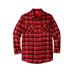 Men's Big & Tall Plaid Flannel Shirt by KingSize in True Red Plaid (Size 6XL)