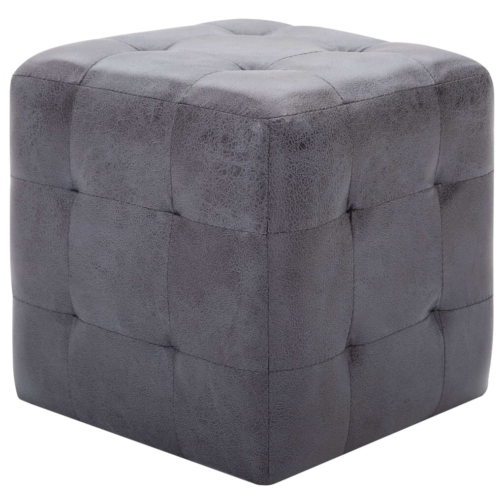 vidaXL Pouf 2 Stk. Grau 30x30x30 cm Wildleder-Optik Image