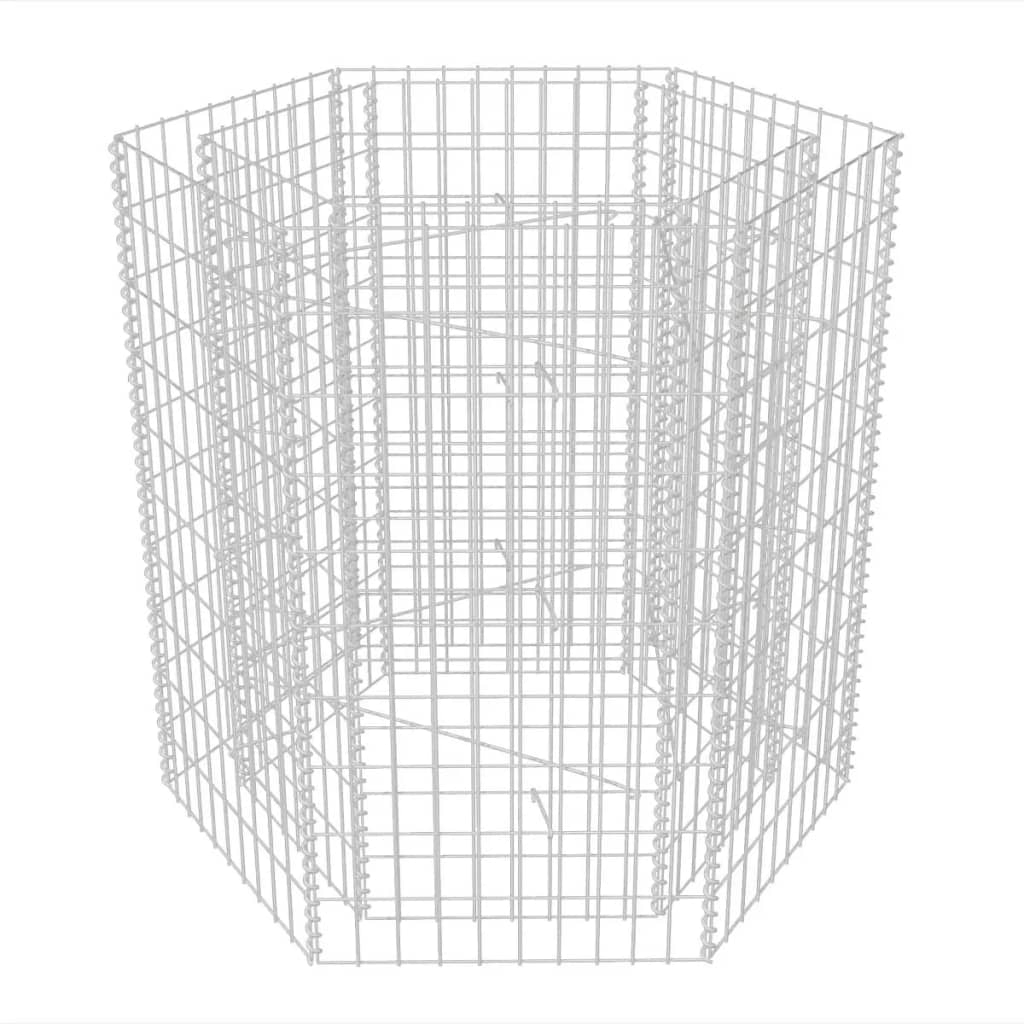 vidaXL Sechseckiges Gabionen-Hochbeet 100×90×100 cm Image