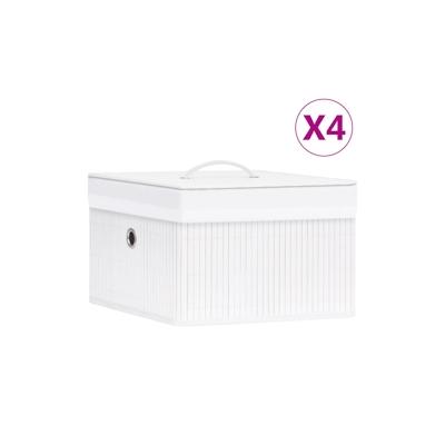 vidaXL Bambus Aufbewahrungsboxen 4 Stk. Weiß Image