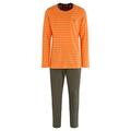 HOM, Mens, Leonard Long Pajamas, Orange And Khaki Green, S