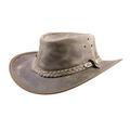 Black Jungle Bulat Leather hat Western hat Cowboy hat Australien hat (Charcoal, L)