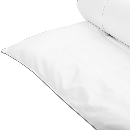Bettdecke Weiß Mikrofaser und Japara Baumwolle 135 x 200 cm Warm für Winter Monochromatisch Steppdecke Steppbett mit Paspel Schlafzimmer