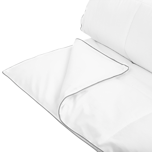 Bettdecke Weiß Baumwolle 135 x 200 cm Doppeldecke Monochromatisch Warm Ganzjährig Schlafzimmer