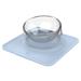 Blue 'Surface' Anti-Skid and Anti-Spill Curved and Clear Removable Pet Bowl, 1.25 Cups, 10 FZ