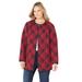 Plus Size Women's Reversible Quilted Jacket by Catherines in Plaid Black (Size 2X)