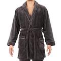 Hom Men's Forest Short Robe Bathrobe, (Dark Grey 3284), Small