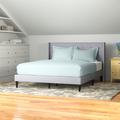Andover Mills™ Petersen Tufted Low Profile Platform Bed Upholstered/Metal/Polyester in Gray | 67.32 W x 83 D in | Wayfair