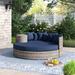 Sol 72 Outdoor™ Rochford 70" Wide Outdoor Patio Daybed w/ Cushions All - Weather Wicker/Metal in Blue | 30 H x 70 W x 70 D in | Wayfair