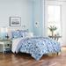 Highland Dunes Hadassah Reversible Comforter Set Polyester/Polyfill/Cotton in Blue/White | Full/Queen Comforter + 2 Shams | Wayfair
