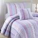 August Grove® Paolucci Palafox Batheaston Pink/Blue/White 100% Cotton in Indigo | Twin Quilt + 1 Standard Sham | Wayfair
