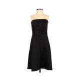 Ann Taylor Cocktail Dress - A-Line: Black Solid Dresses - Women's Size 2 Petite