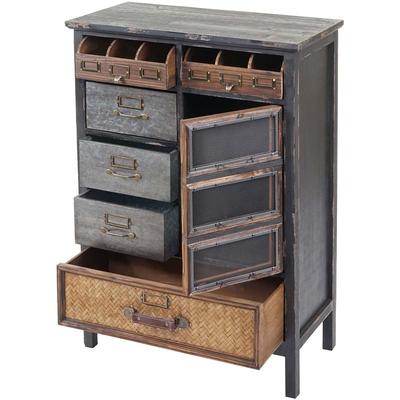 HHG - Apothekerkommode 522, Schubladenschrank, Tanne Holz massiv Vintage Shabby-Look 90x65x32cm Image