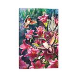 East Urban Home Hummingbird & Lilies by Greg & Company - Wrapped Canvas Photograph Canvas | 18 H x 12 W x 1.5 D in | Wayfair