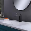 KIKO HOME Single Hole Bathroom Faucet, Ceramic in Black | 7.05 H x 5.39 D in | Wayfair K-RBF65030MB