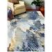 Blue/White 114 x 0.38 in Area Rug - Hashtag Home Coughlin Abstract Ivory/Blue/Gold Area Rug, Cotton | 114 W x 0.38 D in | Wayfair