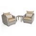 Cannes 3 Piece Sunbrella Outdoor Patio Club Chairs And Side Table - Maxim Beige