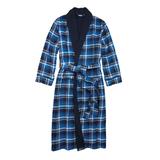 Men's Big & Tall Jersey-Lined Flannel Robe by KingSize in Twilight Plaid (Size 5XL/6XL)