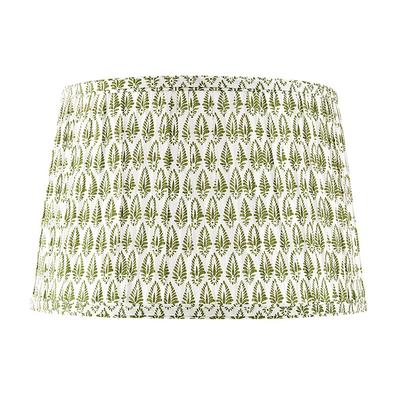 Isla Block Print Pleated Lamp Shade - Sage, 11 1/2