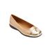 Extra Wide Width Women's The Fay Slip On Flat by Comfortview in Gold (Size 11 WW)