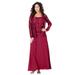 Plus Size Women's Beaded Lace Jacket Dress by Roaman's in Rich Burgundy (Size 34 W)