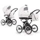 Retro Pram Travel System Belt Suspension 3in1 2in1 Isofix Kings Collection by Lux4Kids White K01 3in1 with Baby seat