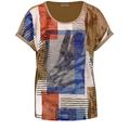 Gerry Weber Women's T-Shirt 1/2 Arm, Brown/Blue Patterned, 16