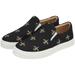 Women's Cuce Black New Orleans Saints Allover Print Slip-On Shoe