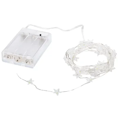 LED Micro-Lichterkette Sterne, mit Batteriekasten und Timer, 40 LEDs Image