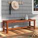 August Grove® Gabbert Wooden Garden Outdoor Bench Wood/Natural Hardwoods in Brown/White | 17.5 H x 42 W x 16 D in | Wayfair