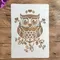 A4 29*21 cm hibou Mandala bricolage pochoirs peinture murale Scrapbook coloriage gaufrage Album