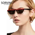 SORVINO – lunettes de soleil rétro à rayures rouges lunettes de soleil polygonales de marque de