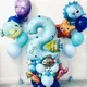 Ballons avec numéros en aluminium lot de 44 pièces bleu 40 pouces thème de la mer fête