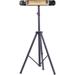 Hanover 35.4" Wide Electric Carbon Infrared Heat Lamp with Remote Control and Tripod Stand, Black