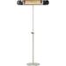 Hanover 35.4" Wide Electric Carbon Infrared Heat Lamp with Remote Control and Adjustable Pole Stand, Black/Silver