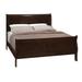 Traditional Style Wooden Full Size Bed with Curved Headboard, Brown