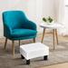 Costway Small Ottoman Footrest PU Leather Footstool Rectangular Seat