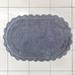 Wide Width Oval Crochet Bath Rug by BrylaneHome in Blue (Size 21" W 34" L) Bath Mat