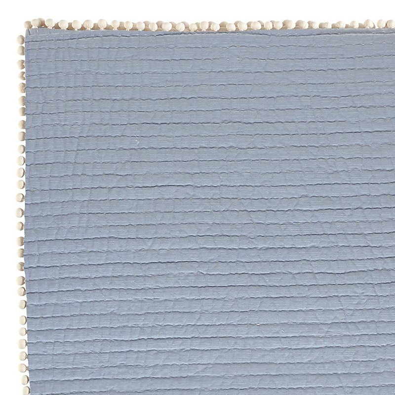 Audree Pom Pom Quilt - Cornflower, Twin - Ballard Designs