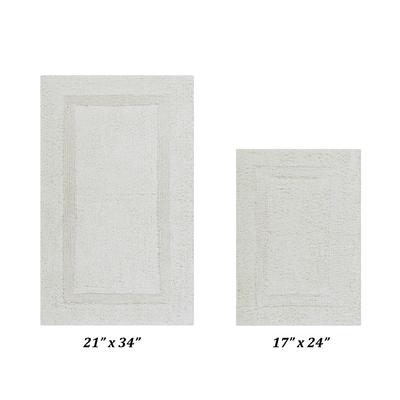 Lux Collectionis Bath Mat Rug 2 Piece Set (17" x 24" | 21" x 34") by Better Trends in Ivory