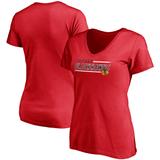 Women's Fanatics Branded Red Chicago Blackhawks Mascot In Bounds V-Neck T-Shirt