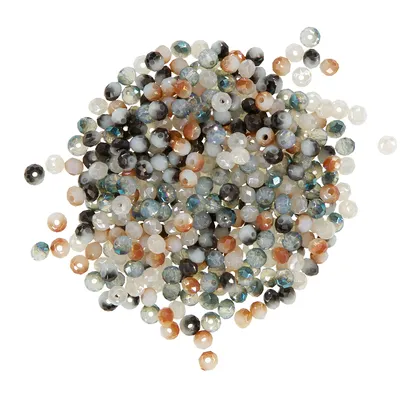 Perles en verre à facettes, tons marron, 4 mm, 25 g