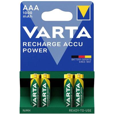RECH.AC.Power AAA1000mAh BLI4 Micro (AAA)-Akku NiMH 1000 mAh 1.2 v 4 St. - Varta Image