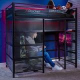 X Rocker Battle Den Gaming Bunk Bed with TV Mount, Twin, Black