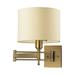 Elk Home Pembroke Antique Brass With Tan Fabric Shade 1 Light Sconce