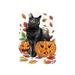 East Urban Home Cat Leaves & Pumpkins by Antonio Camarena - Gallery-Wrapped Canvas Giclée Canvas in Green | 26 H x 18 W x 1.5 D in | Wayfair