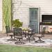 Lark Manor™ Alyah Square 4 - Person 37" Long Outdoor Dining Set w/ Cushions Metal in Black | 28 H x 37 W x 37 D in | Wayfair