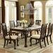 Lark Manor™ Christman 7 Piece Extendable Solid Wood Dining Set Wood/Upholstered in Brown | Wayfair 171D555EDA9B40D88B11C548D4630D45