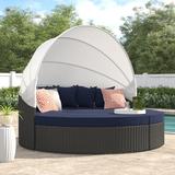 Stopover Outdoor Patio Sunbrella Daybed by Modway Metal/Sunbrella® Fabric Included in Blue | 70 H x 86.5 W x 86.5 D in | Wayfair