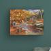 August Grove® Autumn Cabin by Bigelow Illustrations - Wrapped Canvas Graphic Art Canvas in Brown/Gray/Orange | 18 H x 24 W x 2 D in | Wayfair